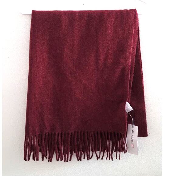 Liz Claiborne Burgundy Heather Fringed Scarf Shawl NEW - Picture 2 of 7